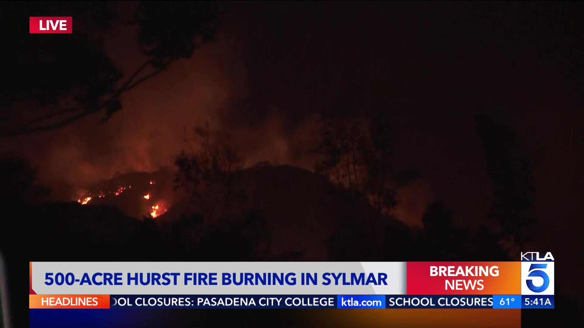 Hurst Fire in Sylmar prompts evacuations - KTLA