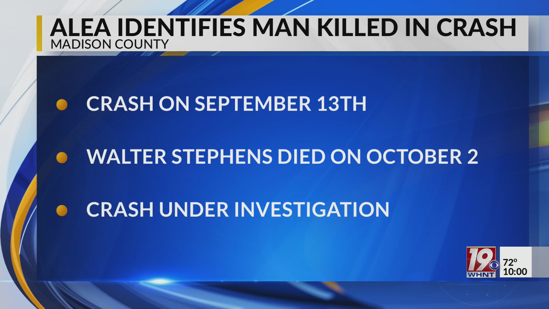 ALEA Identifies Man Killed in Crash | Oct. 4, 2025 | News 19 at 10 p.m ...