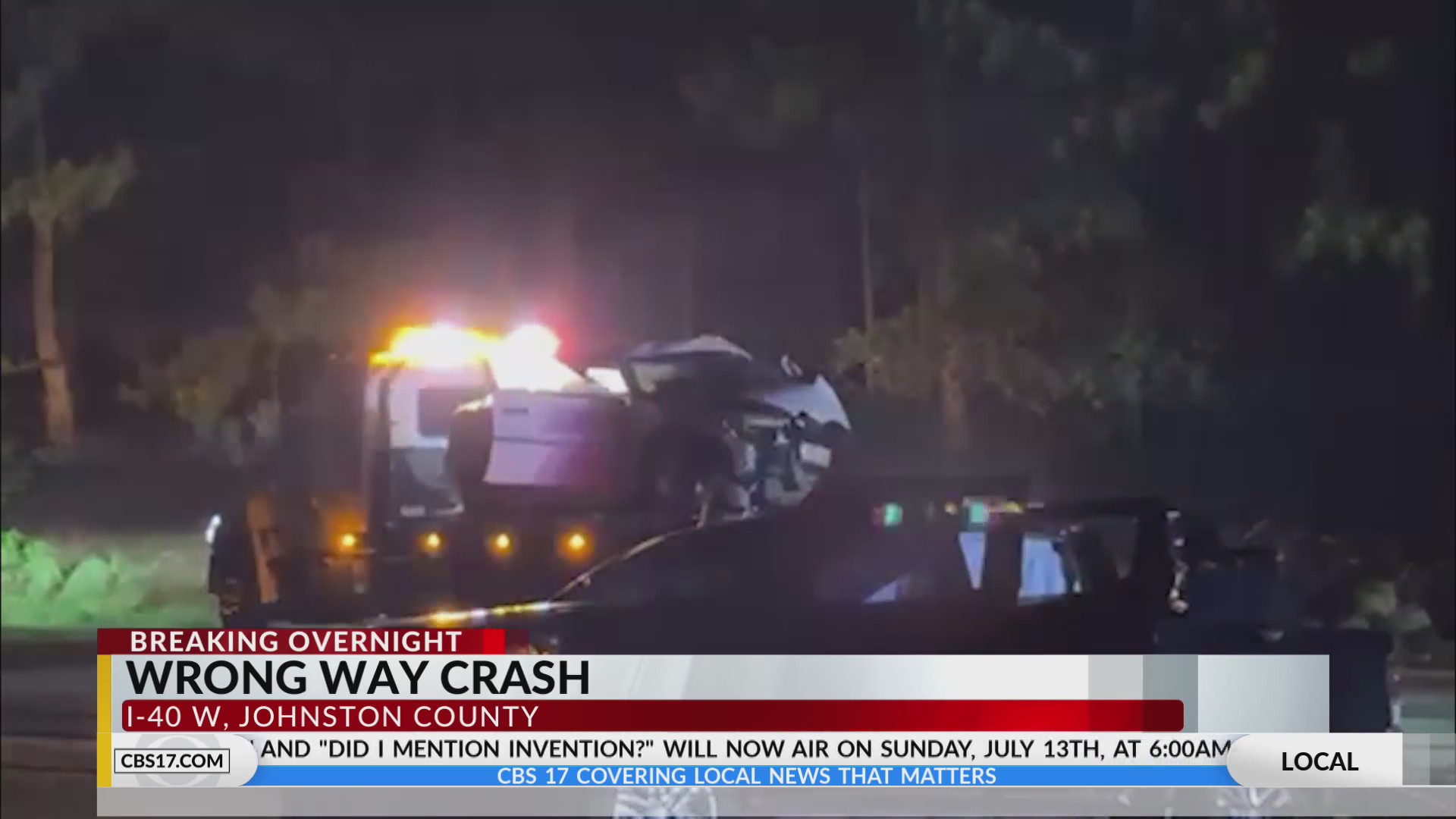 3-car, wrong way crash closed I-40 West in Johnston Co.: NCSHP – CBS17.com