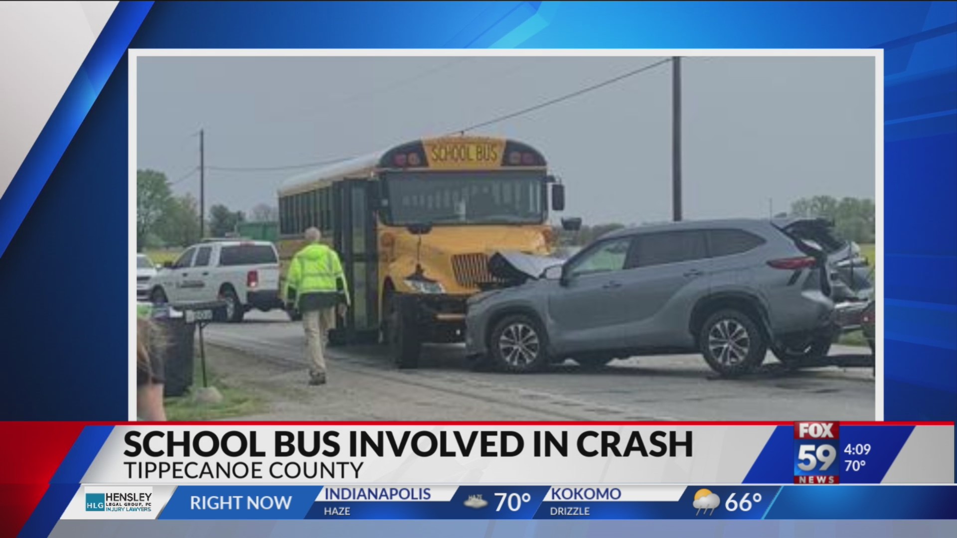 Tippecanoe school bus involved in 3 car crash – Fox 59