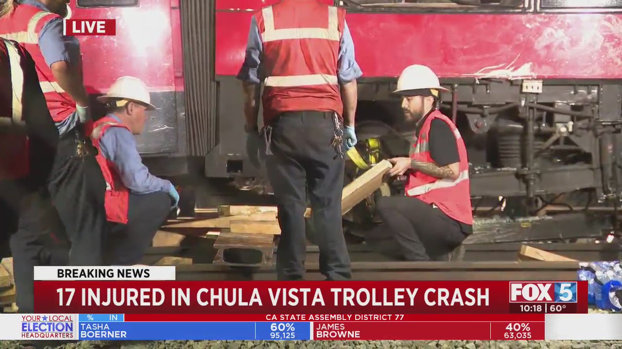 17 injured in Chula Vista trolley crash – FOX 5 San Diego & KUSI News