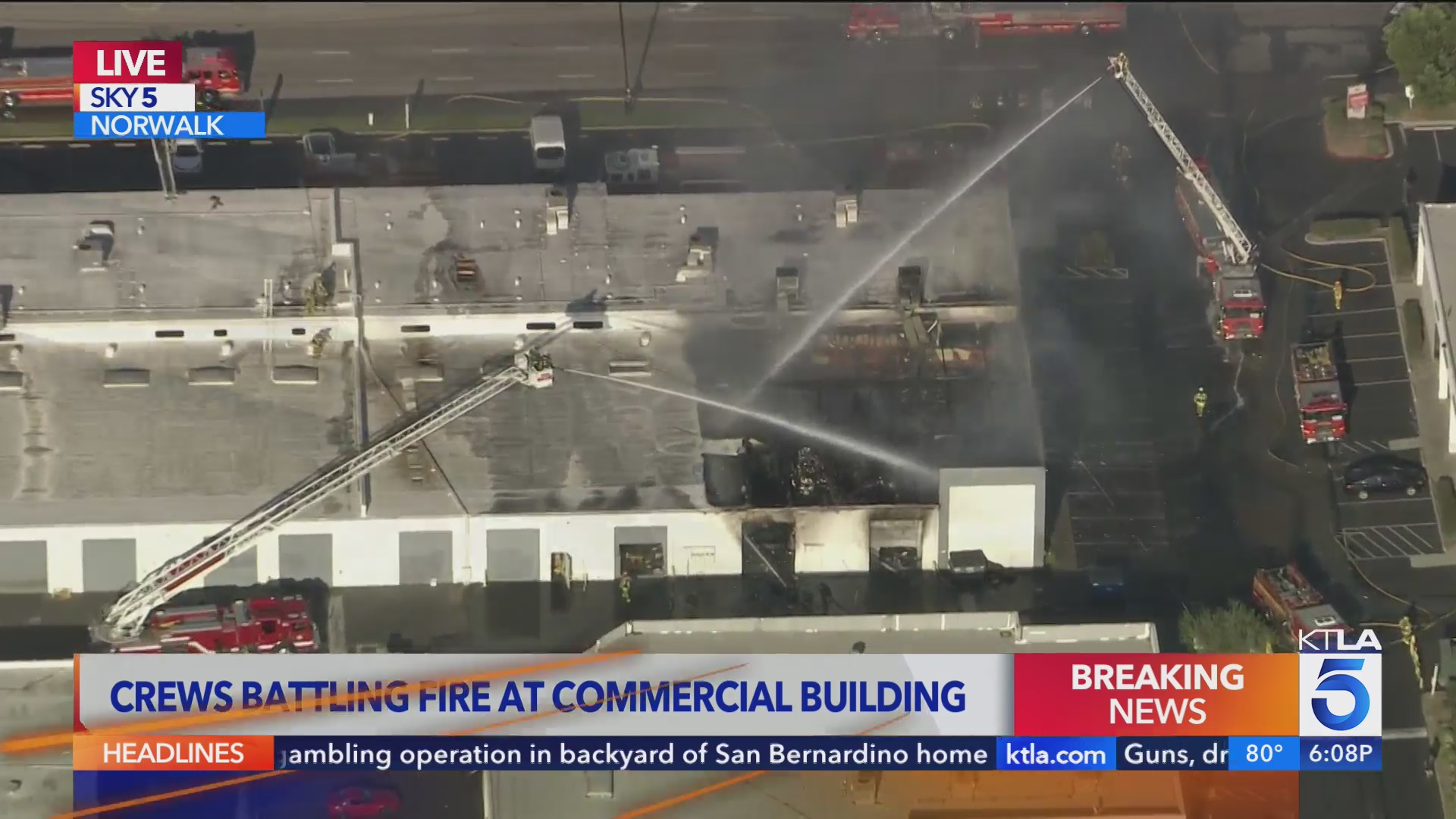 Crews battling structure fire in Norwalk – KTLA