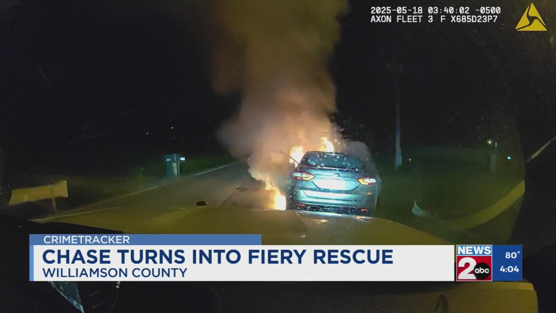 Pursuit turns into fiery rescue in Williamson County – WKRN News 2