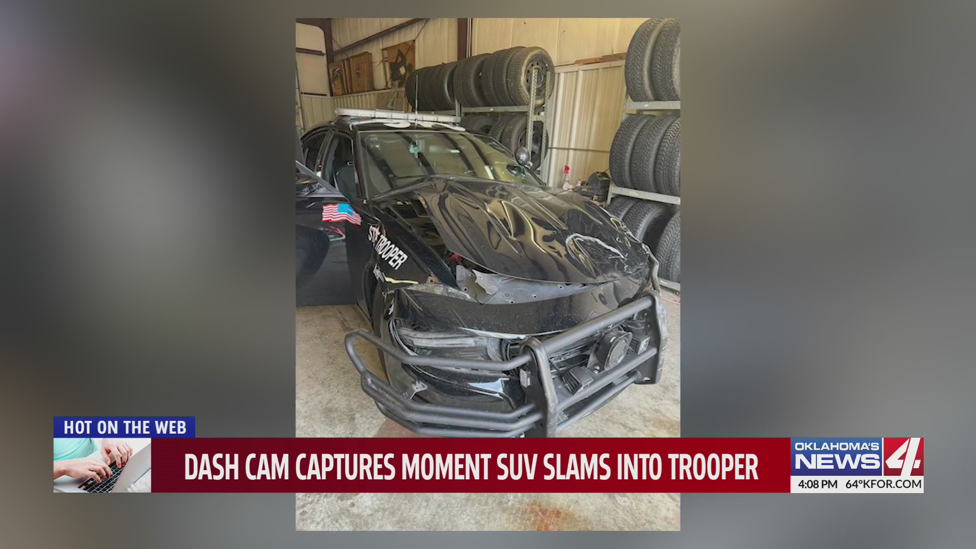 Dash cam captures moment SUV slams into trooper – KFOR.com Oklahoma City