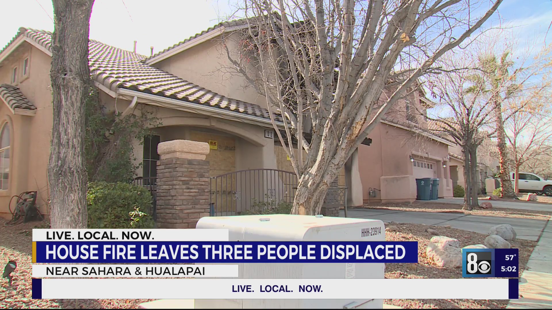 West Las Vegas valley house fire leaves 3 residents displaced – KLAS