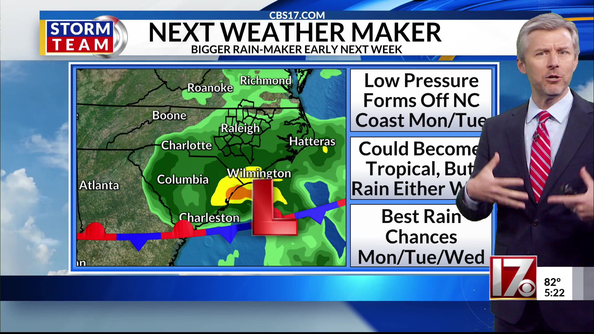 Rain expected near the end of the week in central NC – CBS17.com
