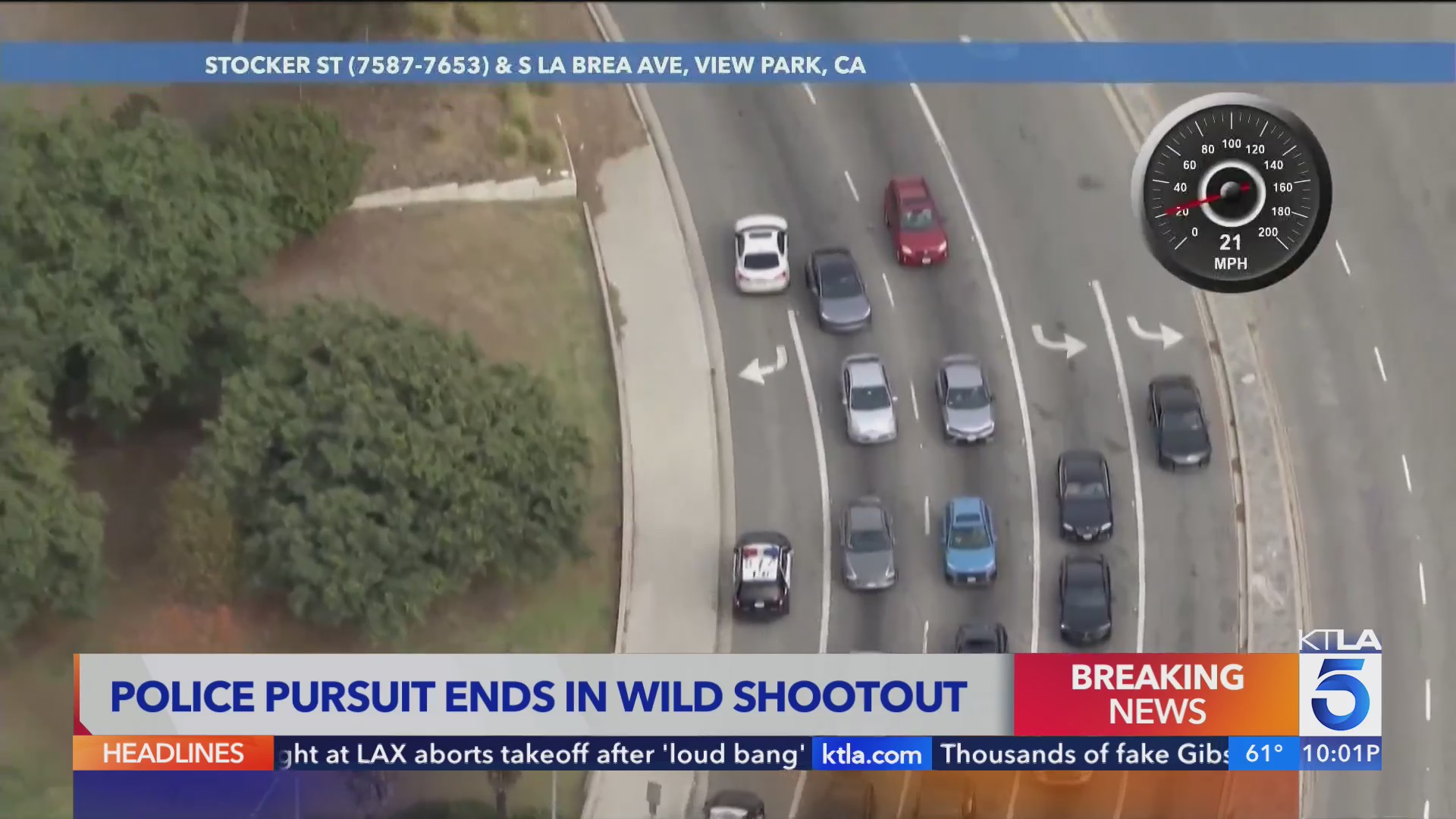Police pursuit ends in shootout in West Adams – KTLA