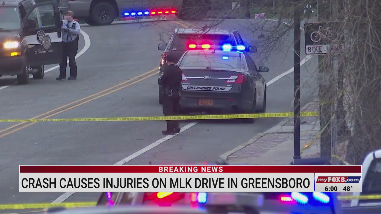 Crash with injuries closes Martin Luther King Jr. Drive, Greensboro ...