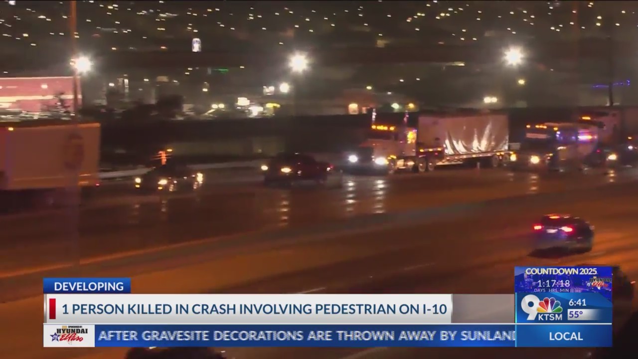 Person killed in pedestrian crash on I-10 – KTSM 9 News
