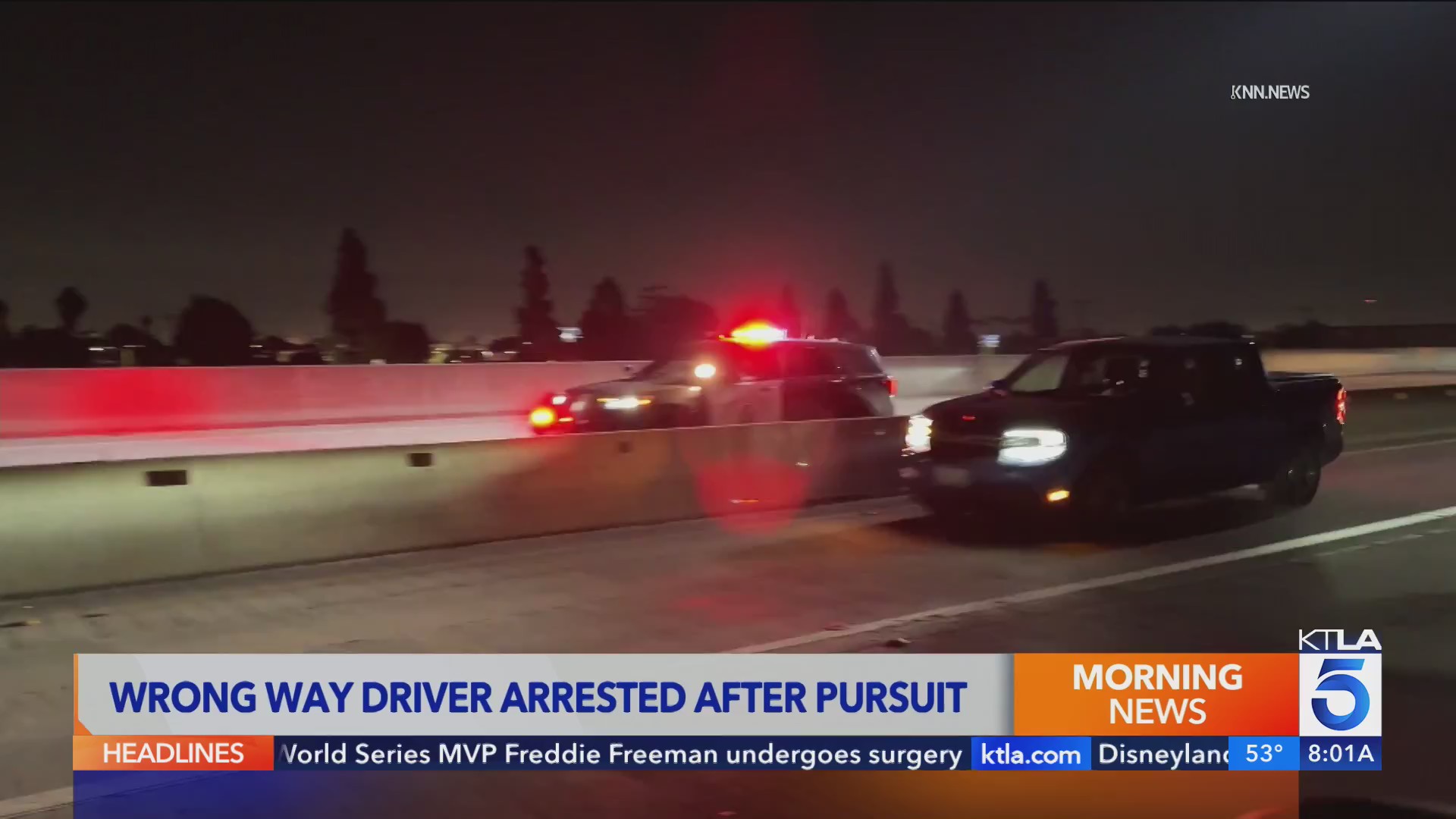 Wrong-way driver arrested after pursuit on 110 Freeway in Los Angeles ...