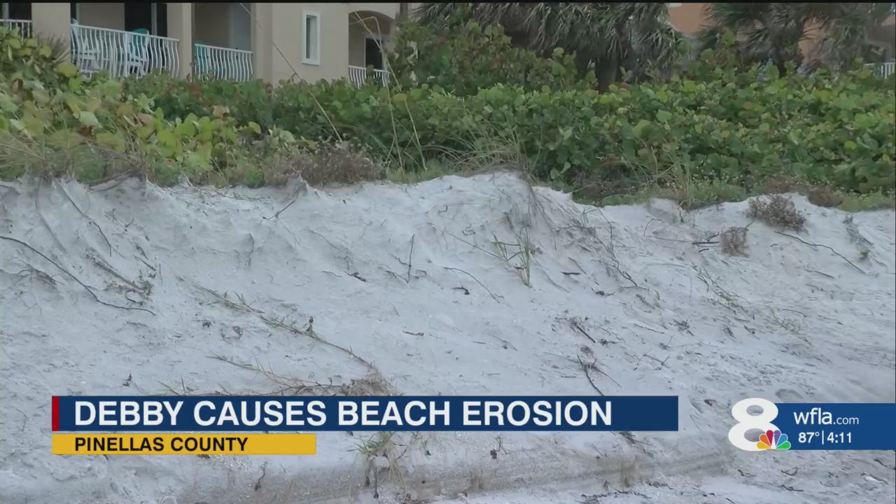 Hurricane Debby causes beach erosion in Pinellas County – WFLA