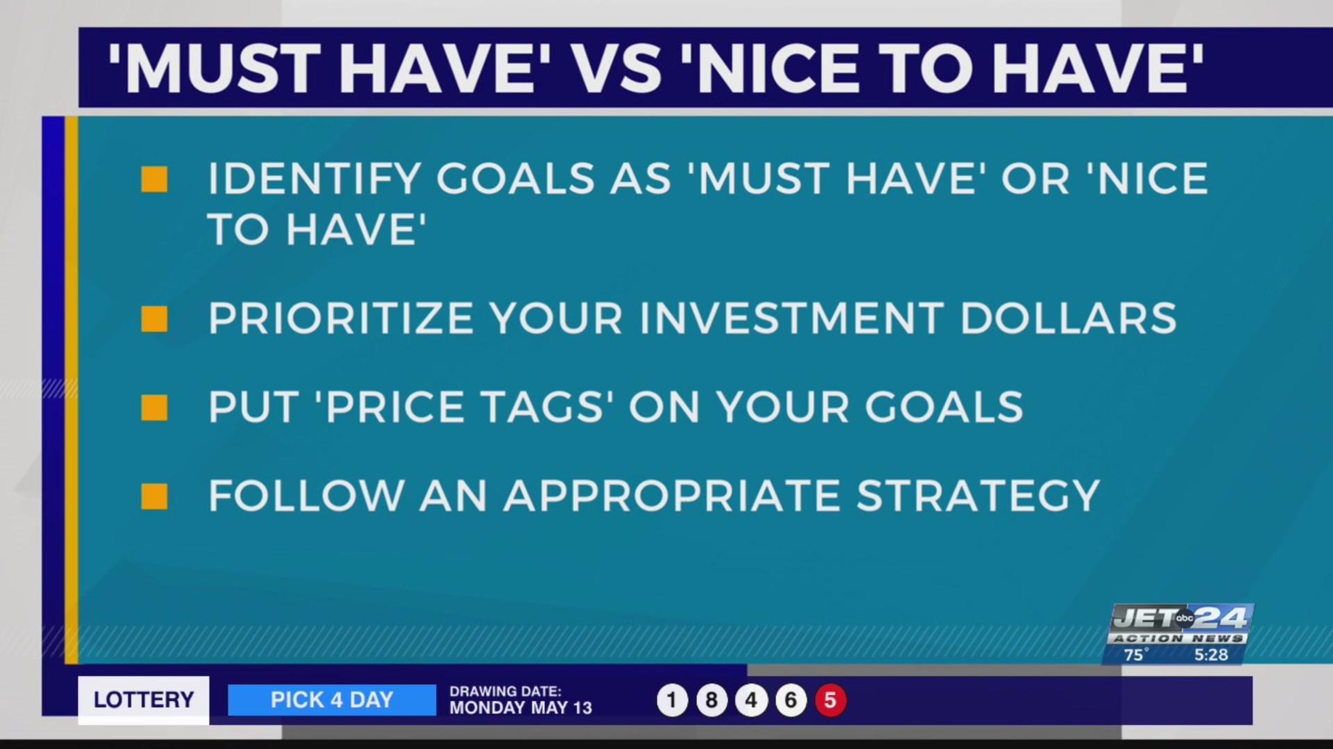 Your Money: Must have vs. nice to have financial goals – WJET/WFXP