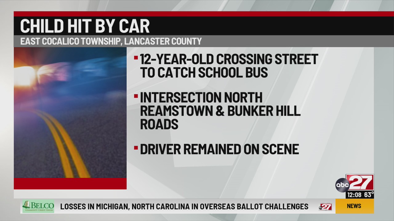 12-year-old struck by vehicle while walking to school bus in Lancaster ...