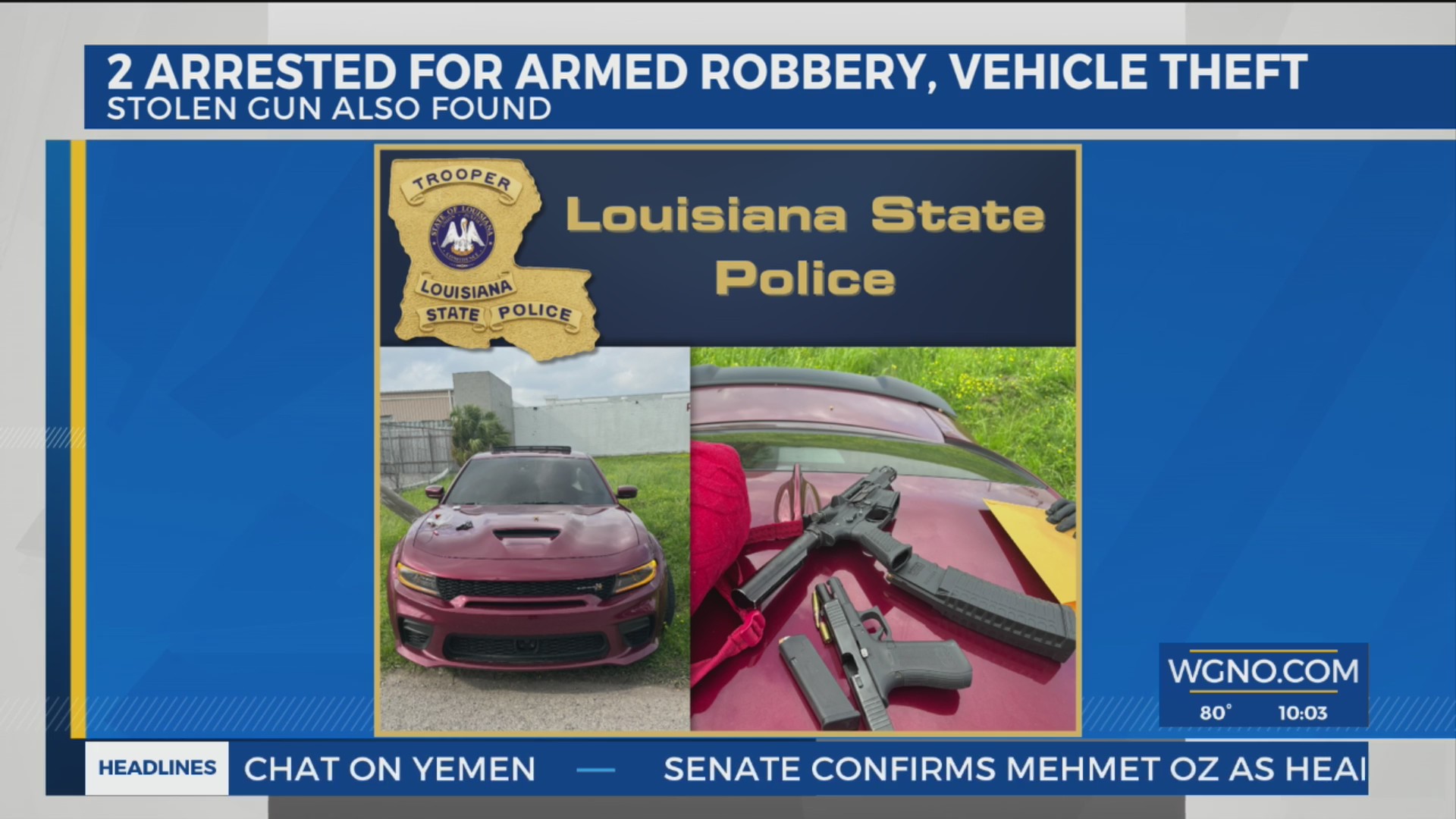 Two arrested in Kenner following New Orleans armed robbery – WGNO