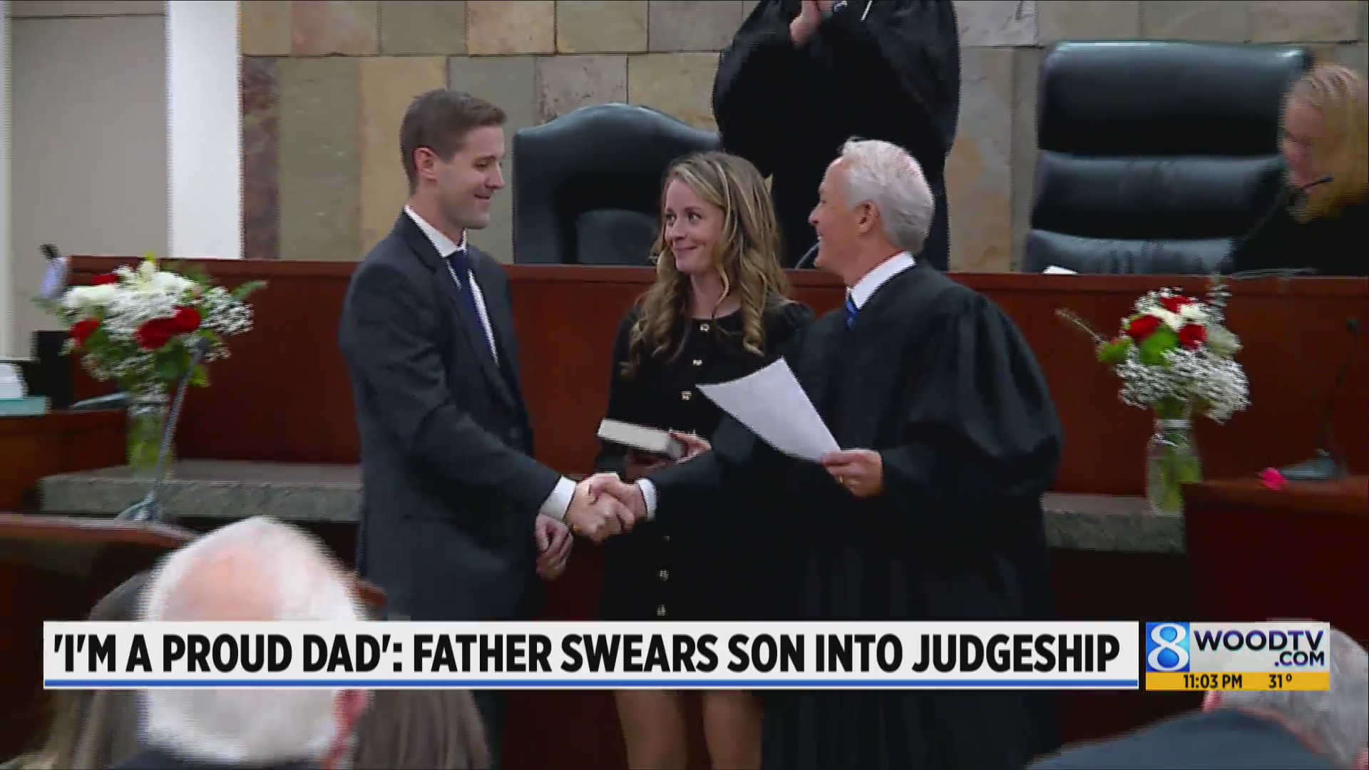 ‘I am a proud dad’: Father swears son into judgeship – WOODTV.com