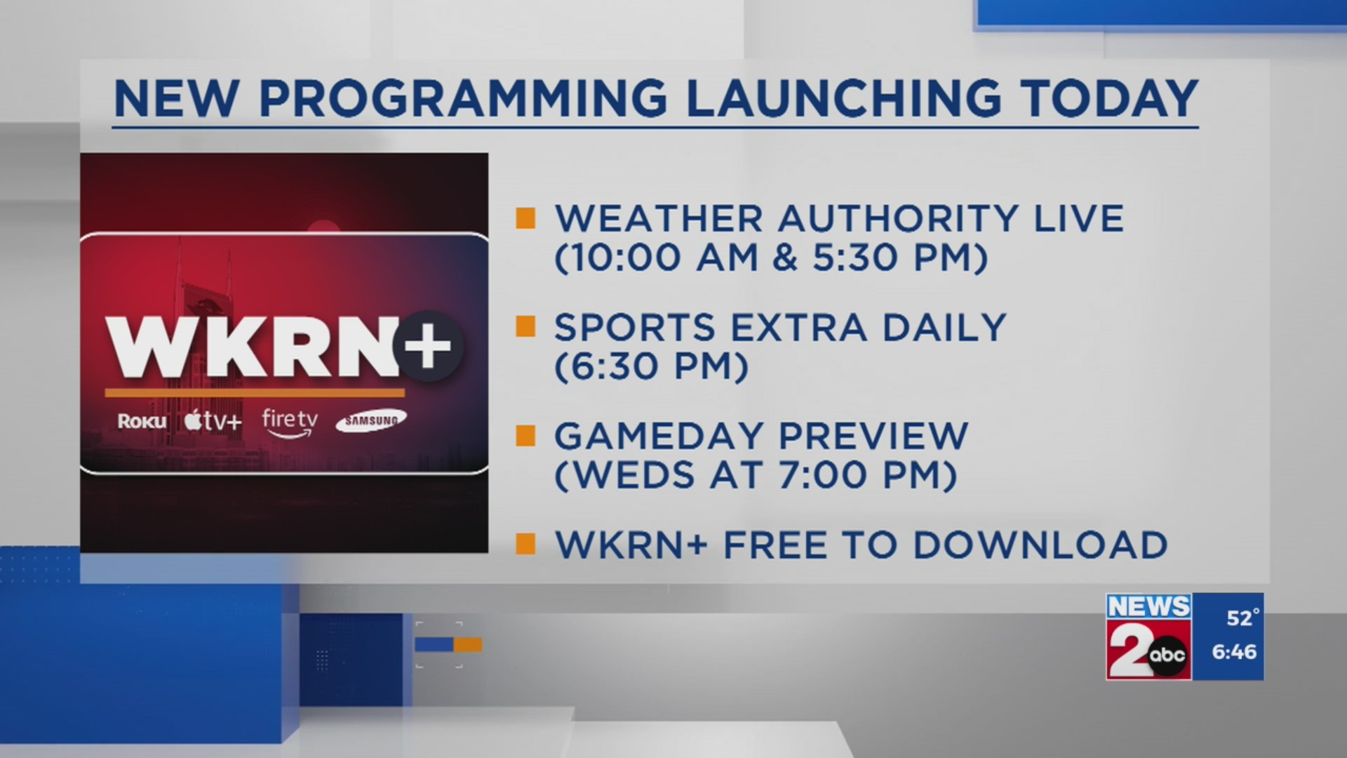New WKRN+ shows launching today! – WKRN News 2