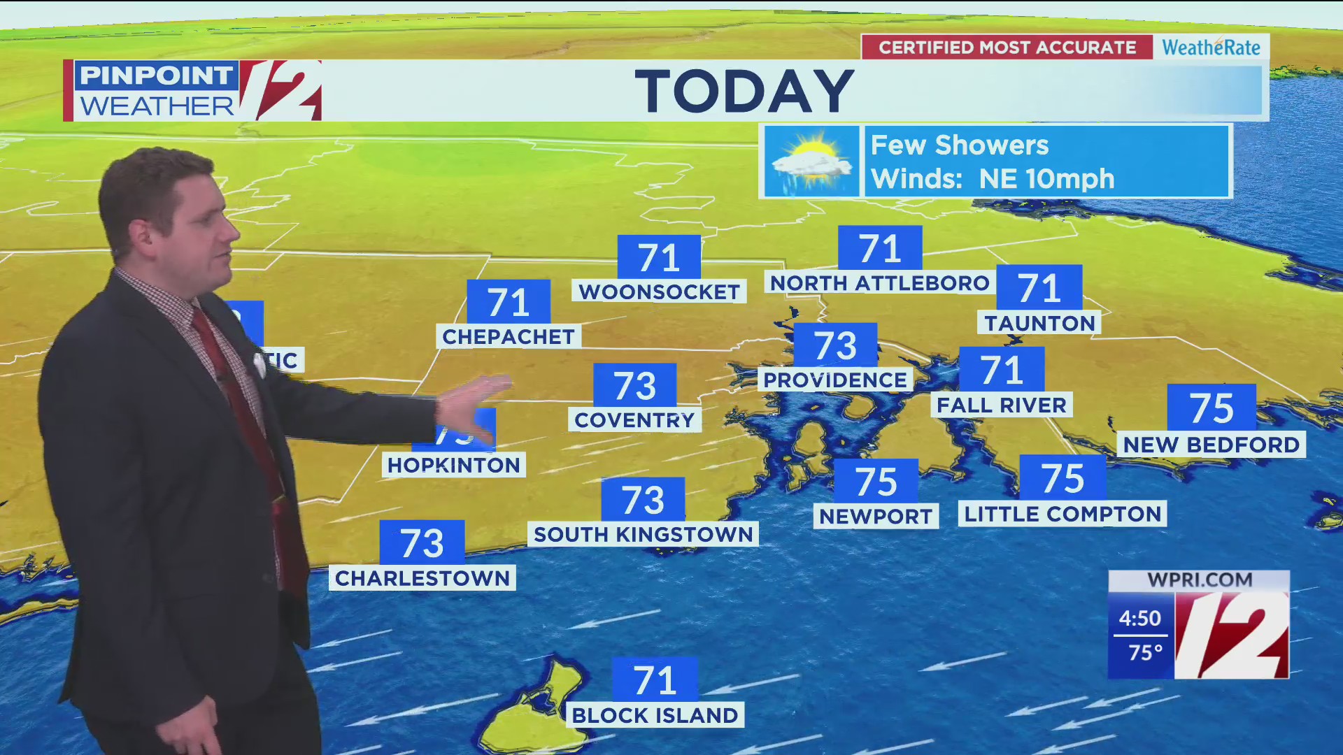 WPRI 12 Weather Forecast 6/26/25: Much Cooler, Few Showers Around Today ...