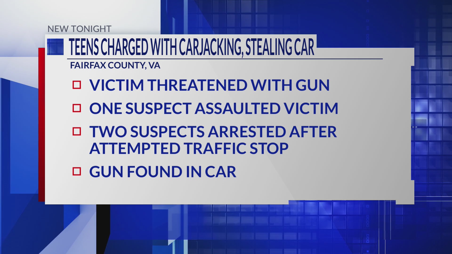Two teens arrested in connection to carjacking, stealing car in Fairfax ...