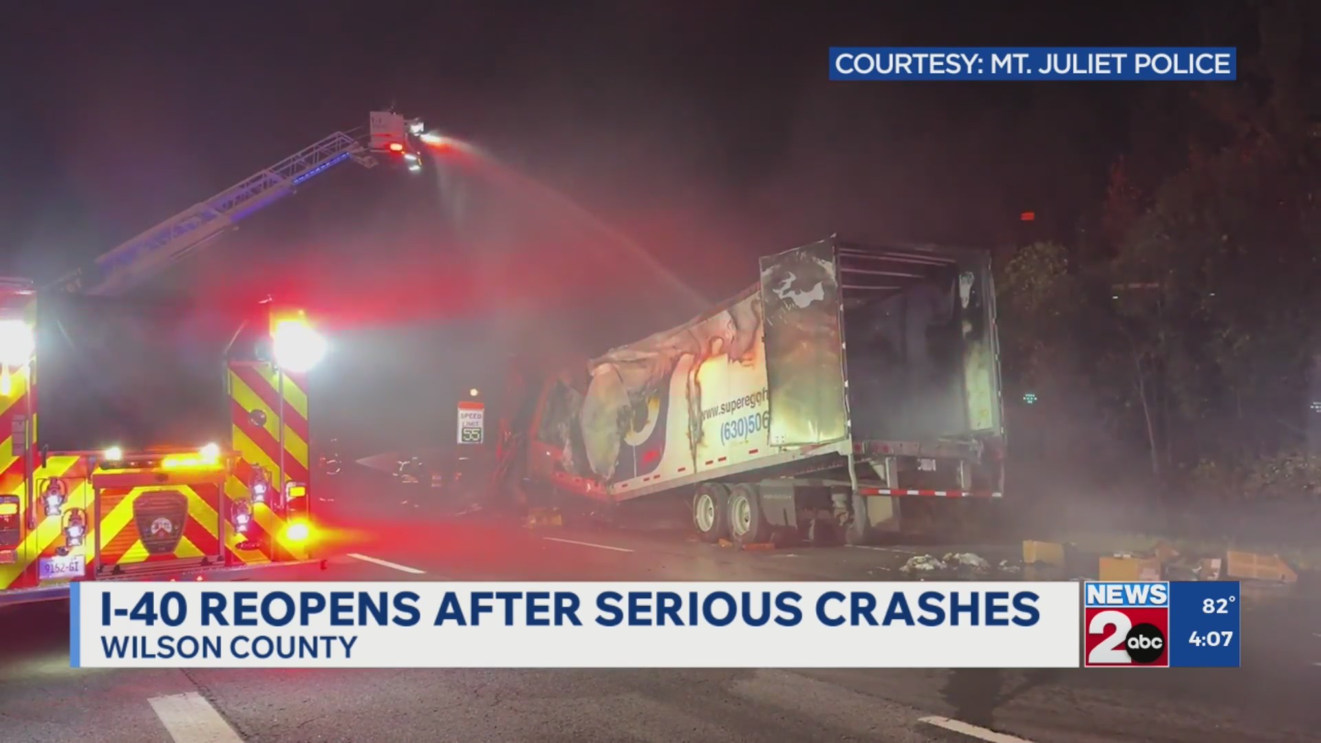 I-40 reopens after serious crashes in Wilson County – WKRN News 2