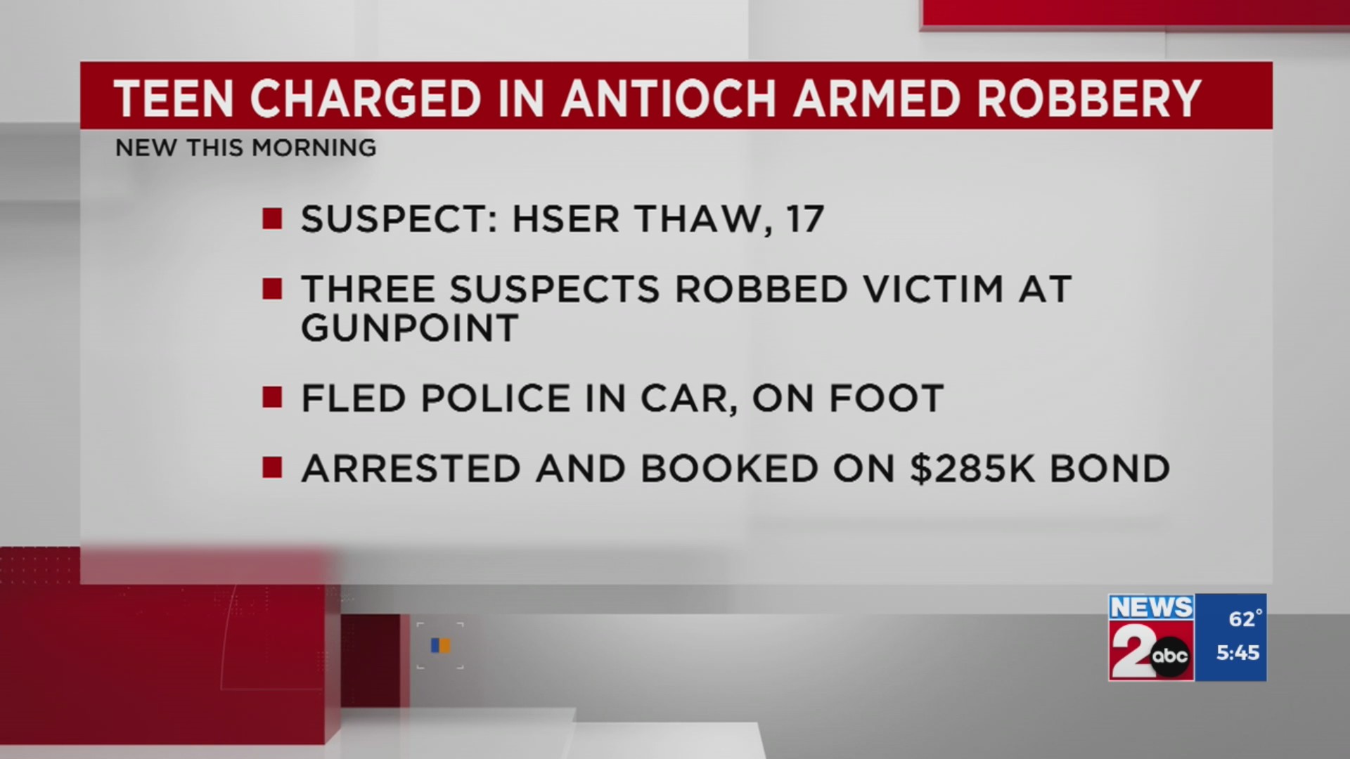 Teen charged with armed robbery in Antioch – WKRN News 2