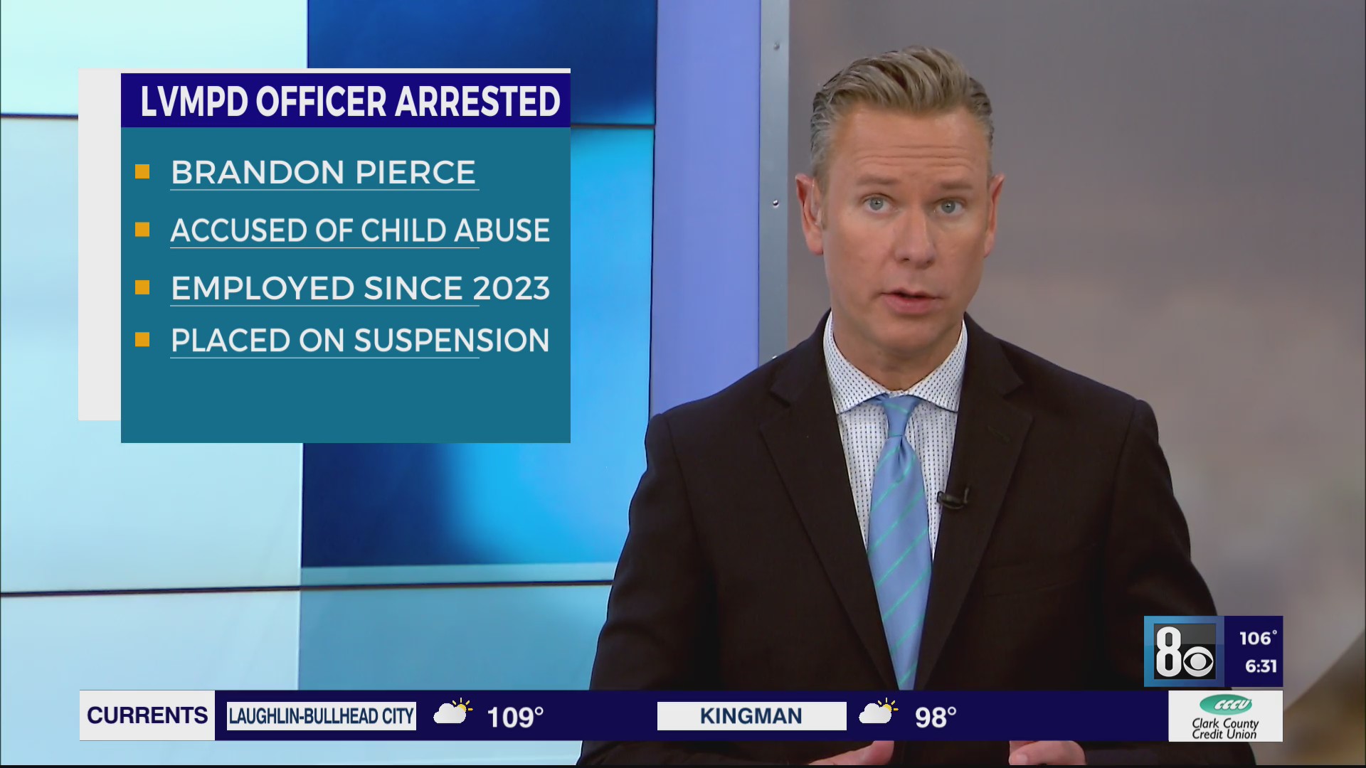 Las Vegas police officer arrested on child abuse charge – KLAS