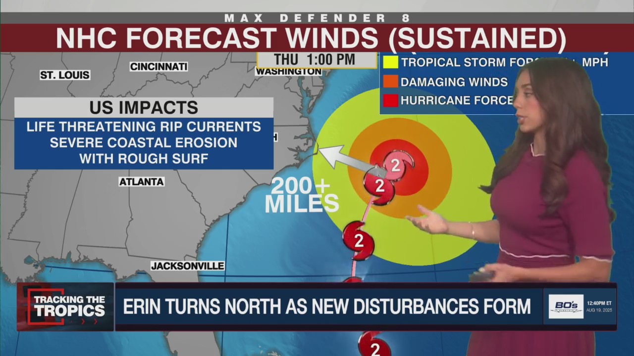 Hurricane Erin threatens U.S. coast with storm surge, rip current risk | Tracking the Tropics
