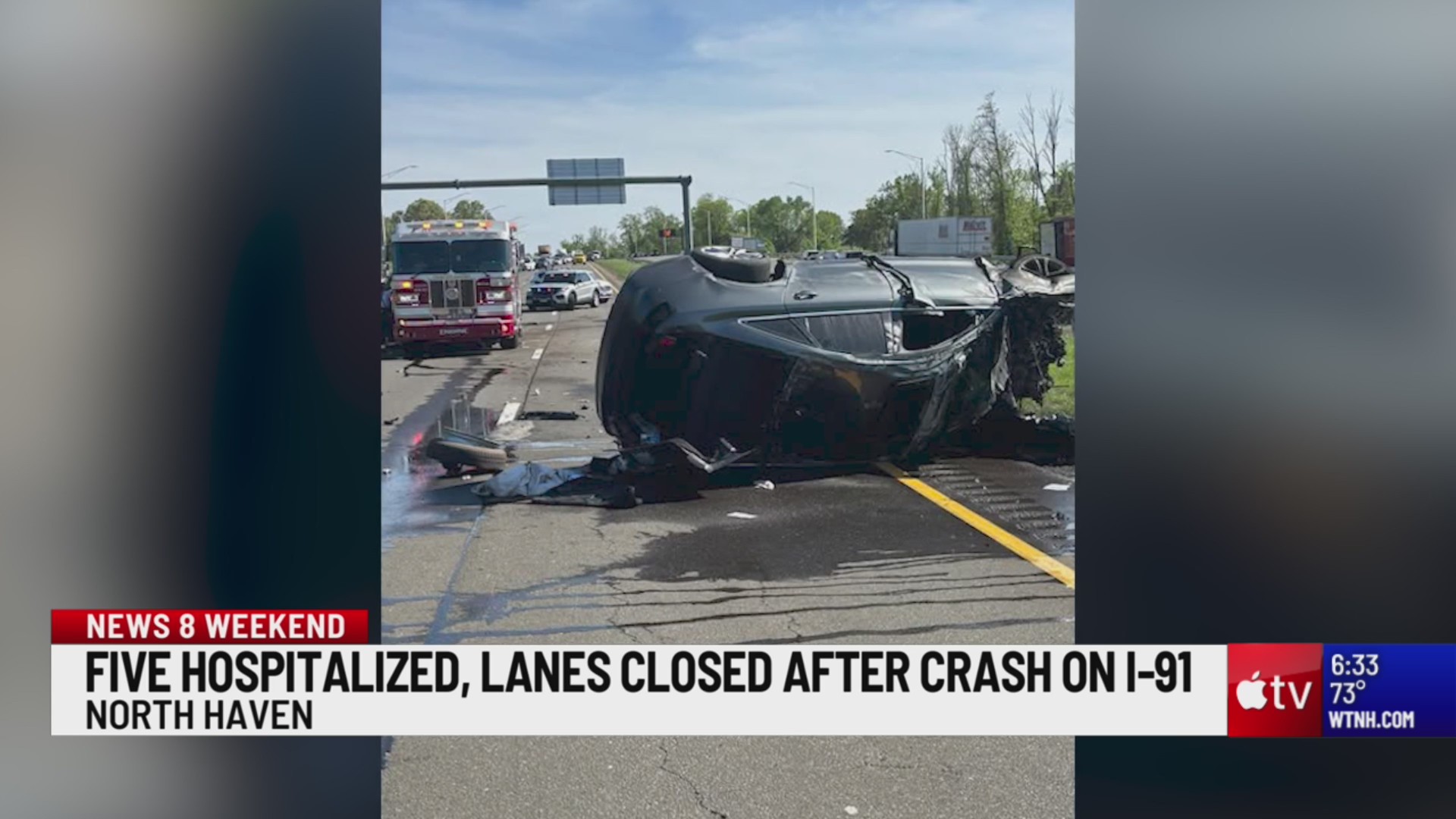 Car catches on fire, multiple people hospitalized after rollover crash ...