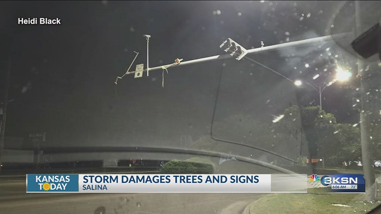 95 mph wind in Salina severe storm knocks out power, downs trees – KSN-TV