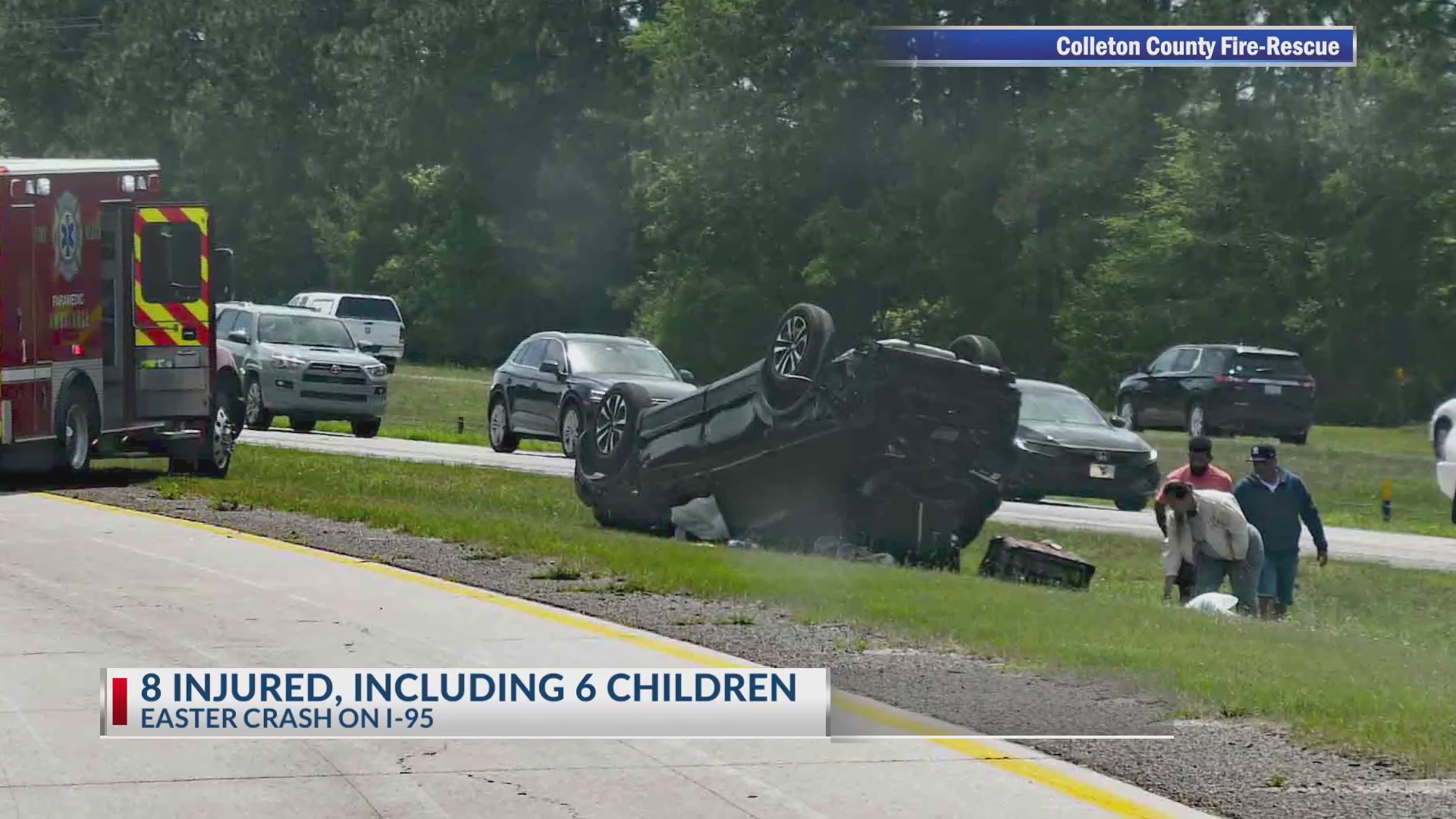 8 injured, including 6 children, in Easter crash on I-95 – WCBD News 2