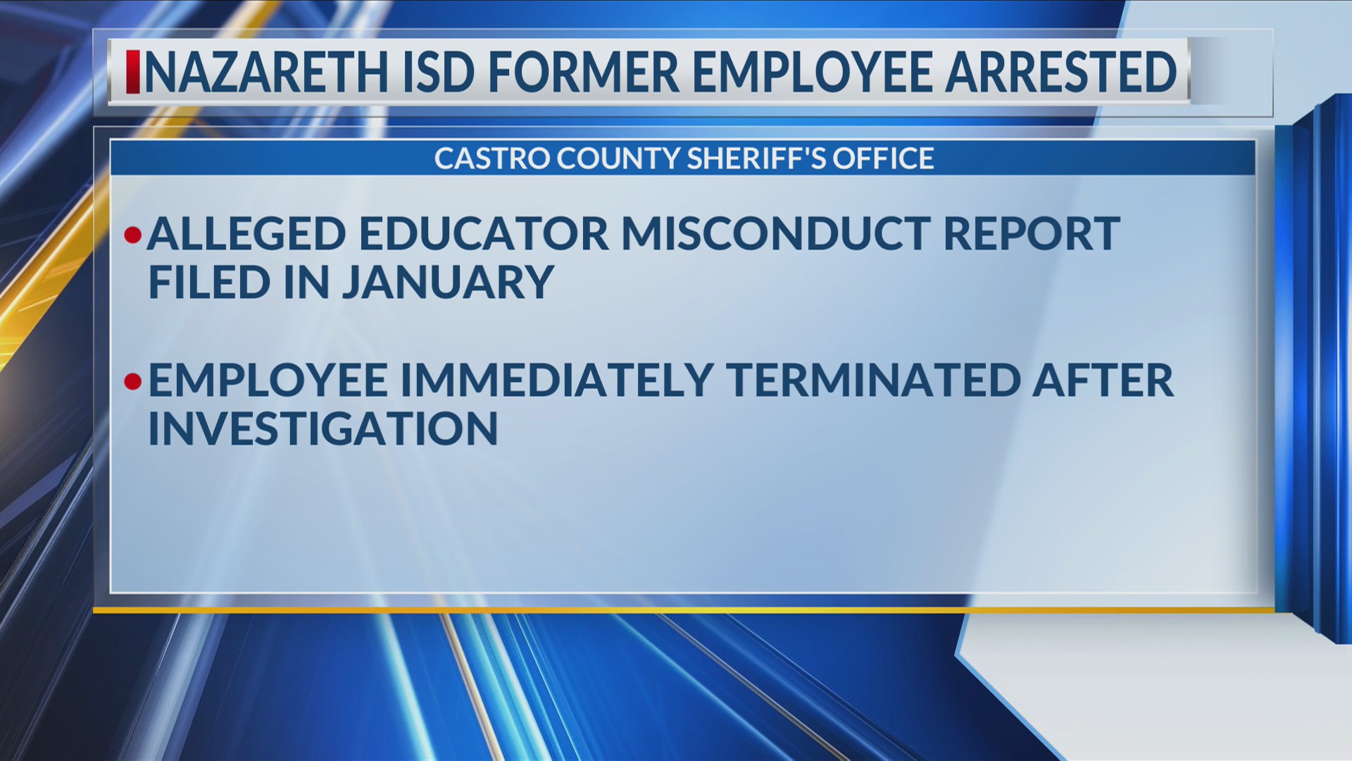 Former Nazareth ISD employee arrested on sexual assault of a child ...