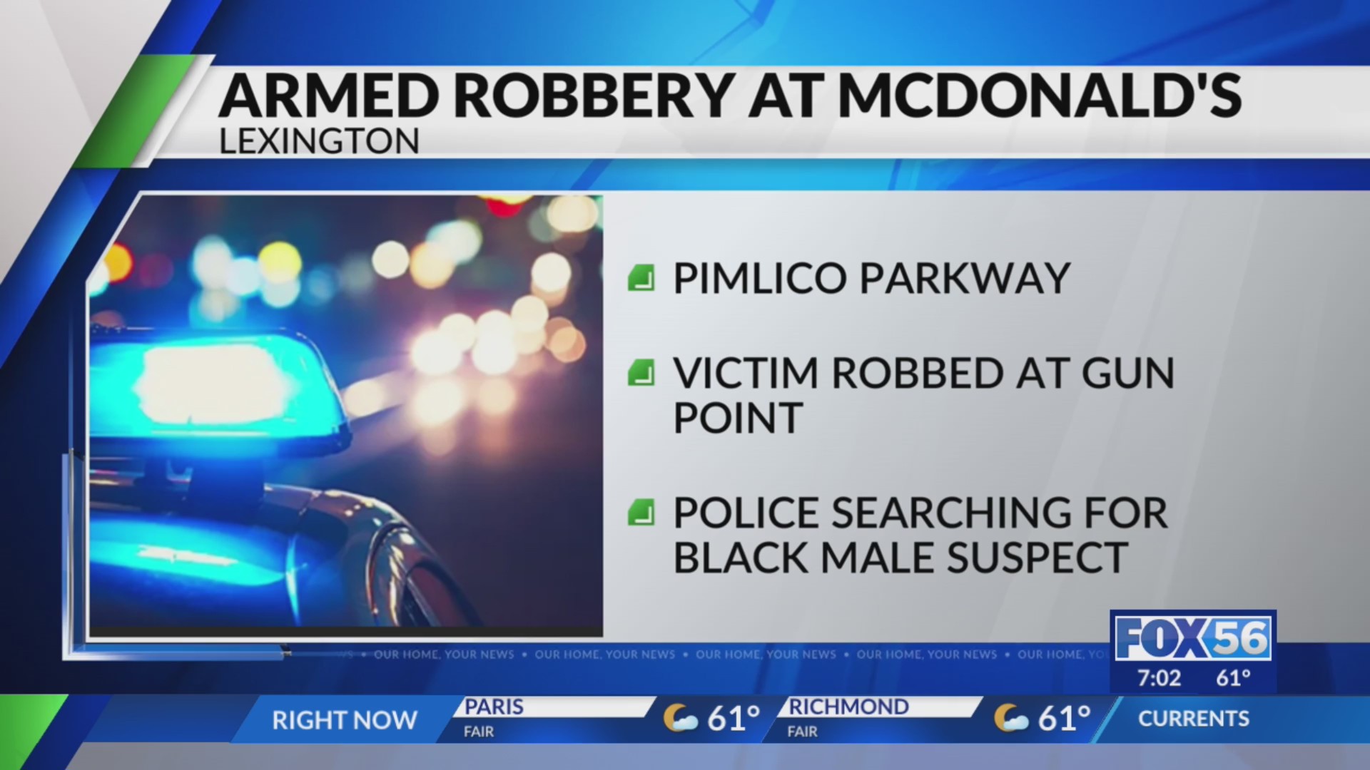 Man robbed at gunpoint in Lexington McDonald’s drive-thru – FOX 56 News