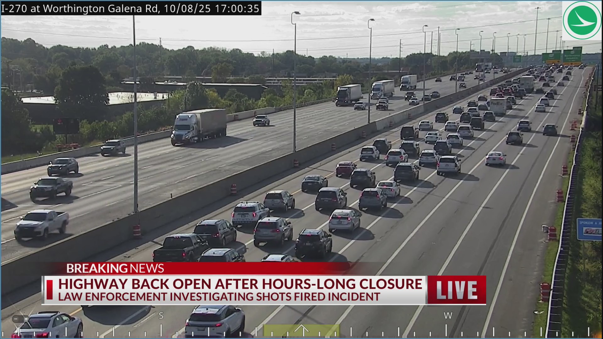 Traffic remains snarled after shots fired report on I-270 – NBC4 WCMH-TV