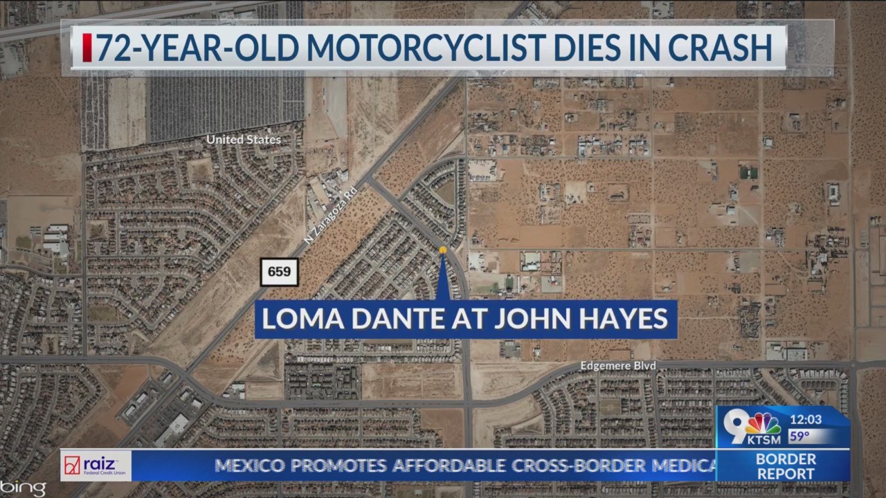 72-year-old motorcyclist dies in far east El Paso crash – KTSM 9 News