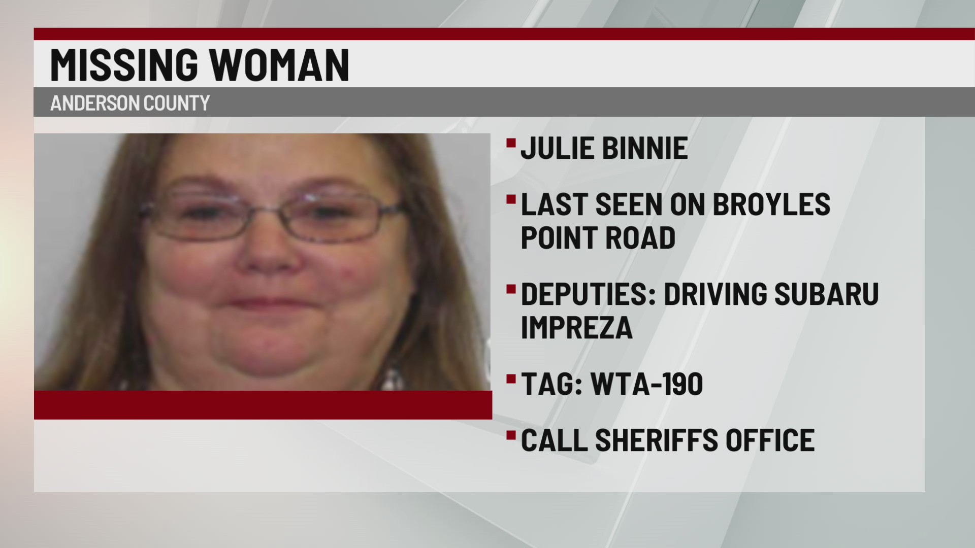 Anderson Co. Sheriff’s Office searching for missing woman – WSPA 7NEWS