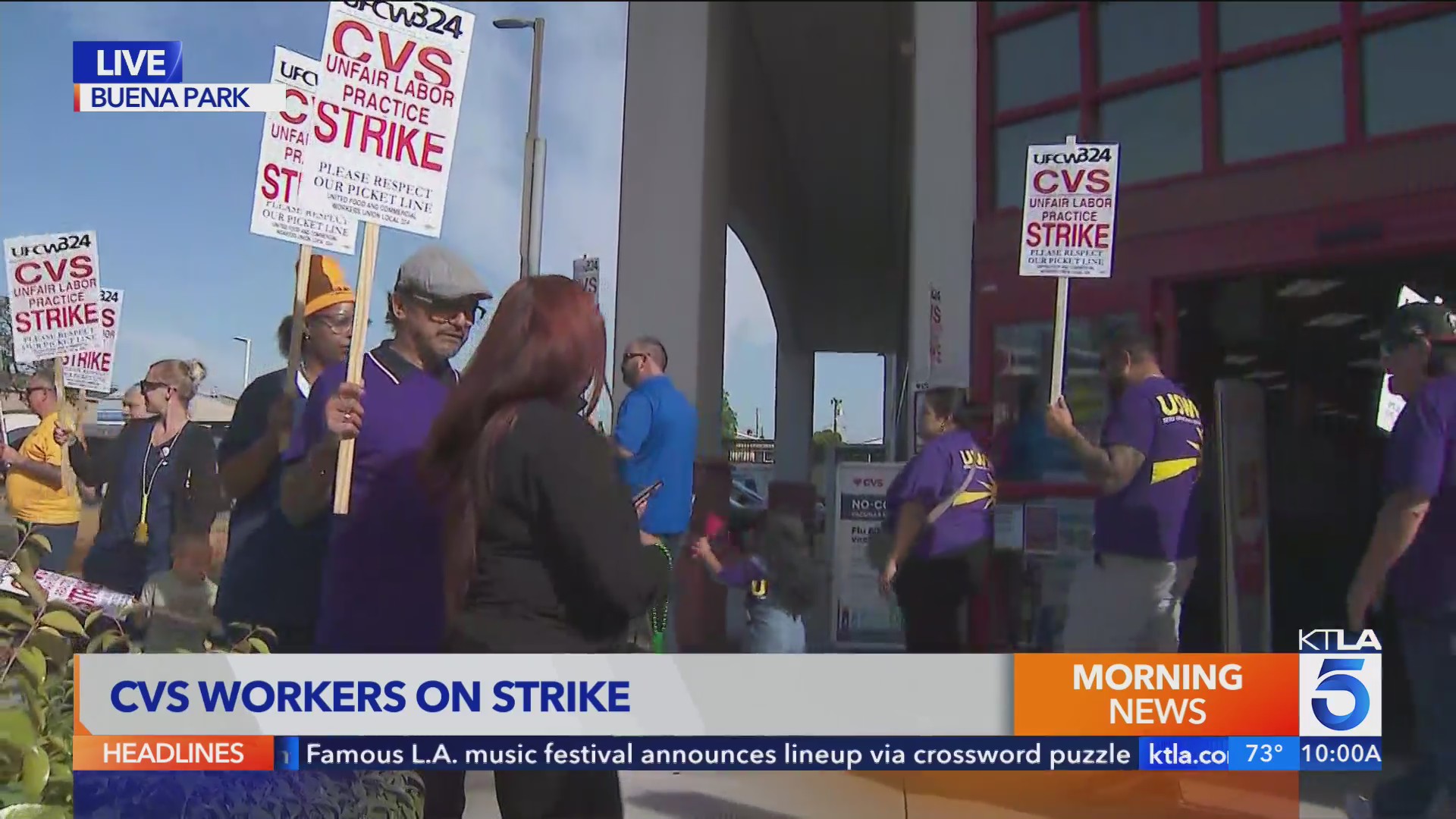 CVS workers picket in Buena Park amid strike – KTLA