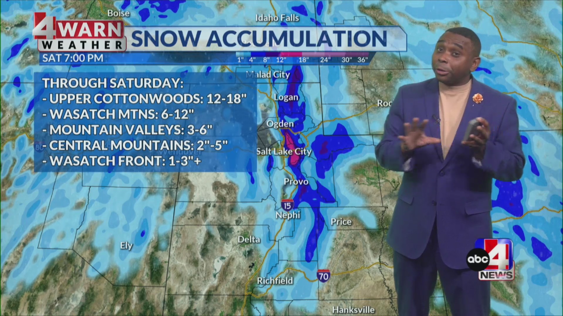 Accumulating snow down to the valley floors Saturday – ABC4 Utah