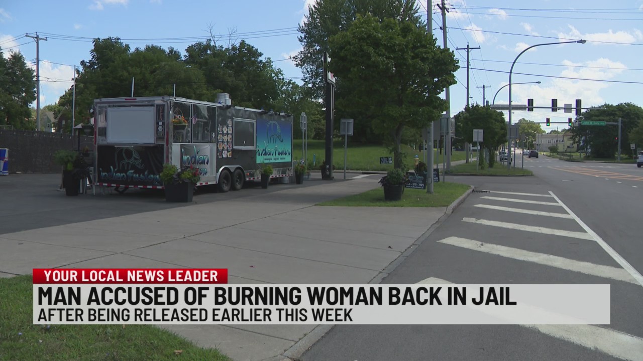 Man accused of burning woman back in jail – News 4 Buffalo