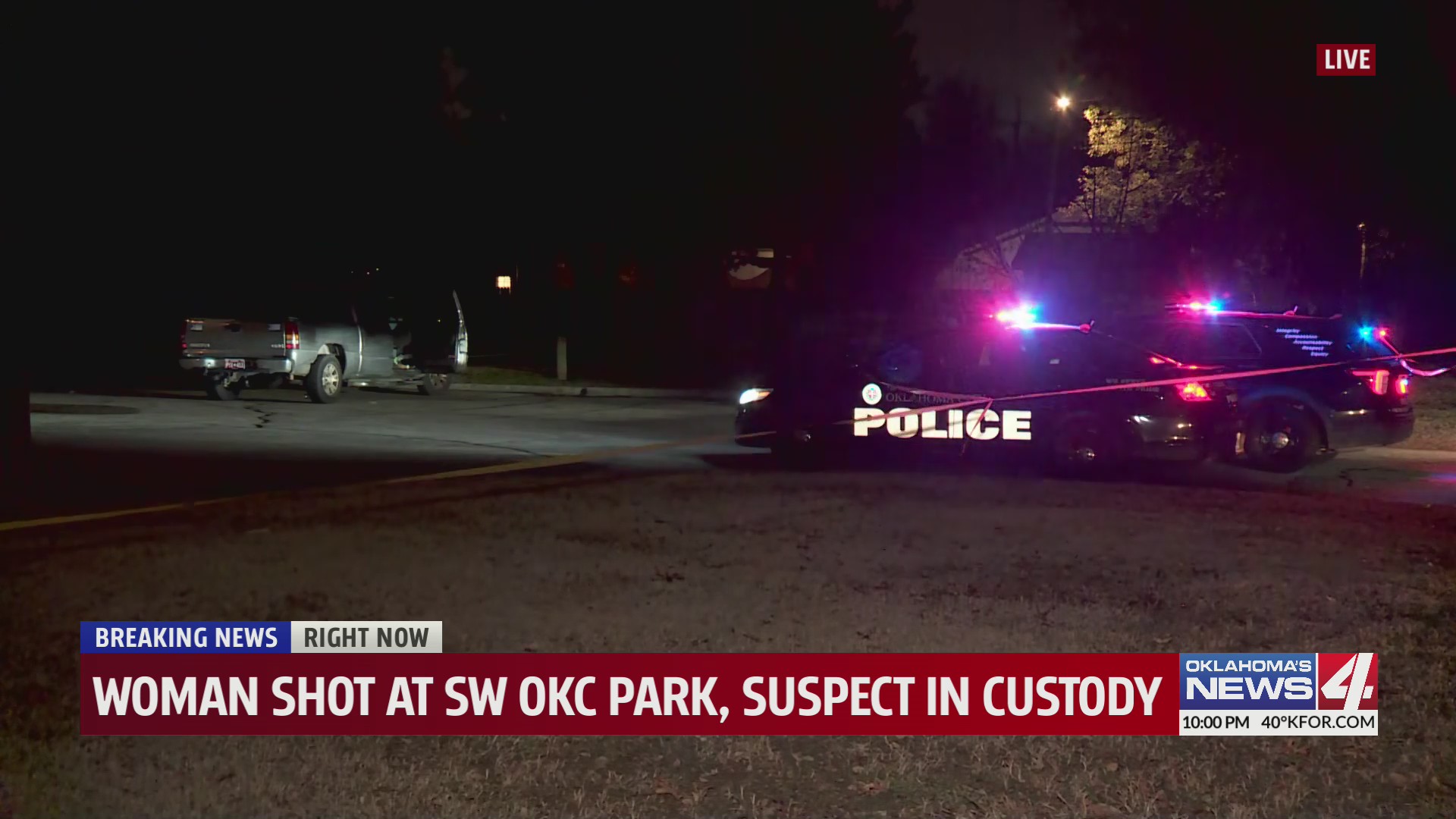 Woman shot at SW OKC park, suspect in custody – KFOR.com Oklahoma City