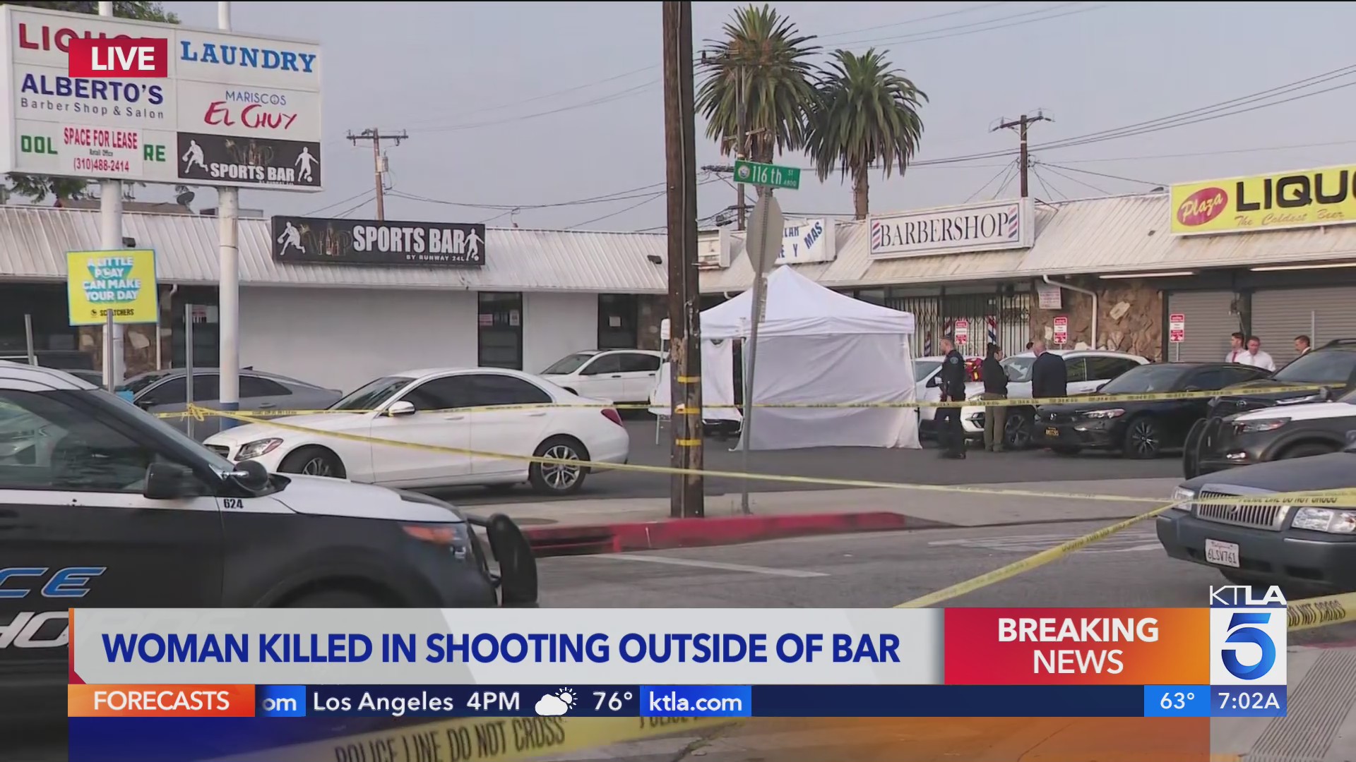 Woman shot, killed outside Hawthorne bar – KTLA