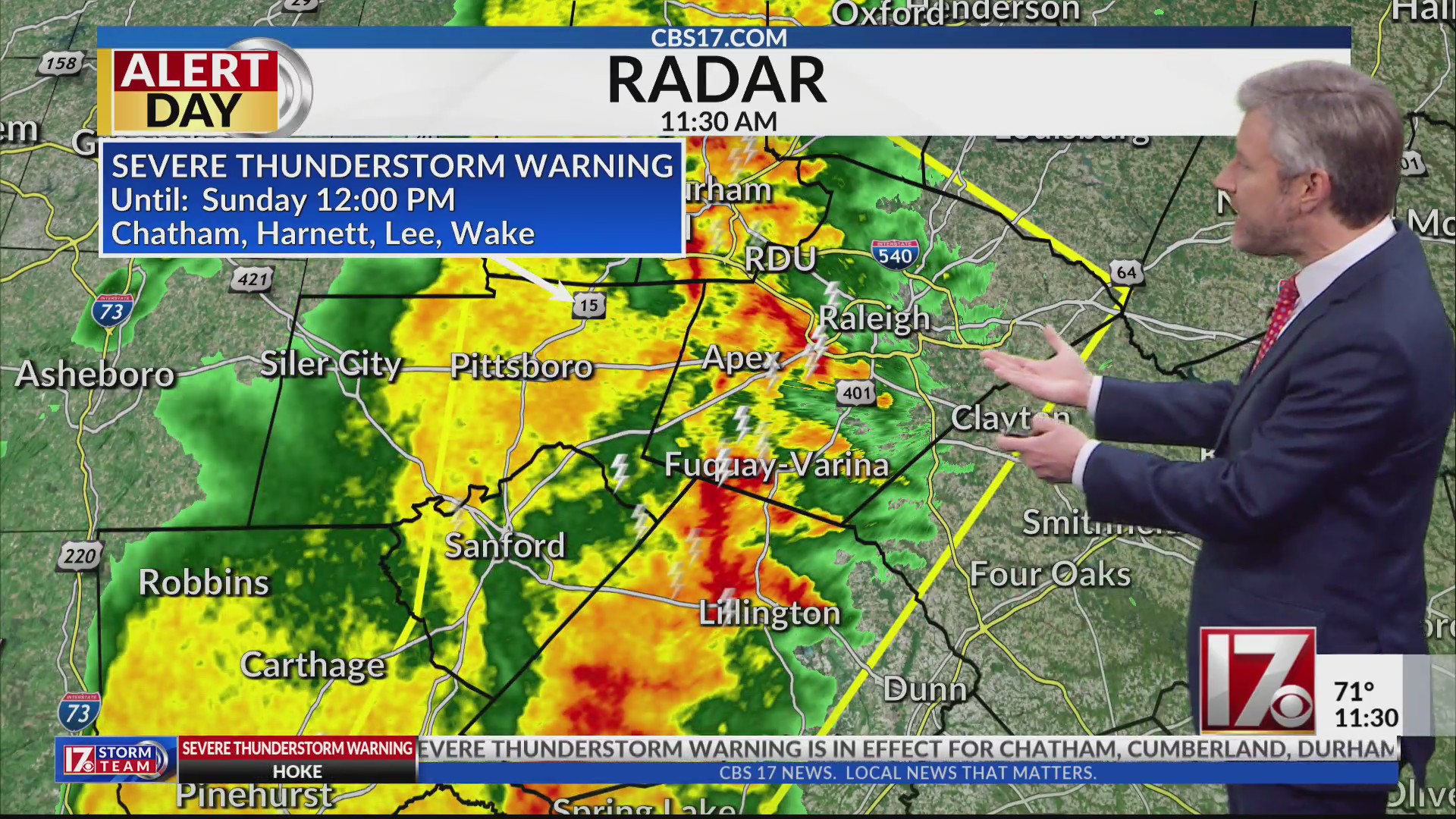 Severe weather update Sunday in central NC – CBS17.com