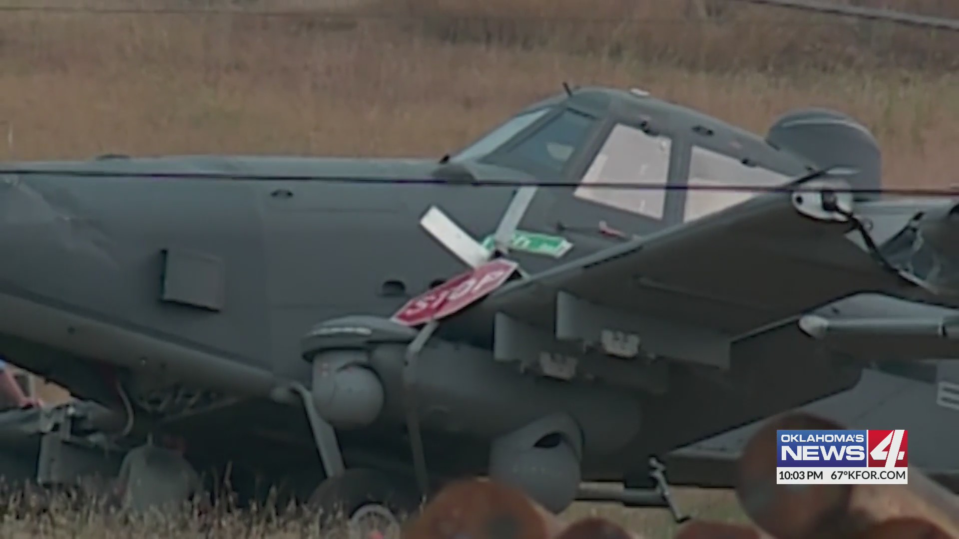 2 people escape injury after Air Force plane crashes in field – KFOR ...