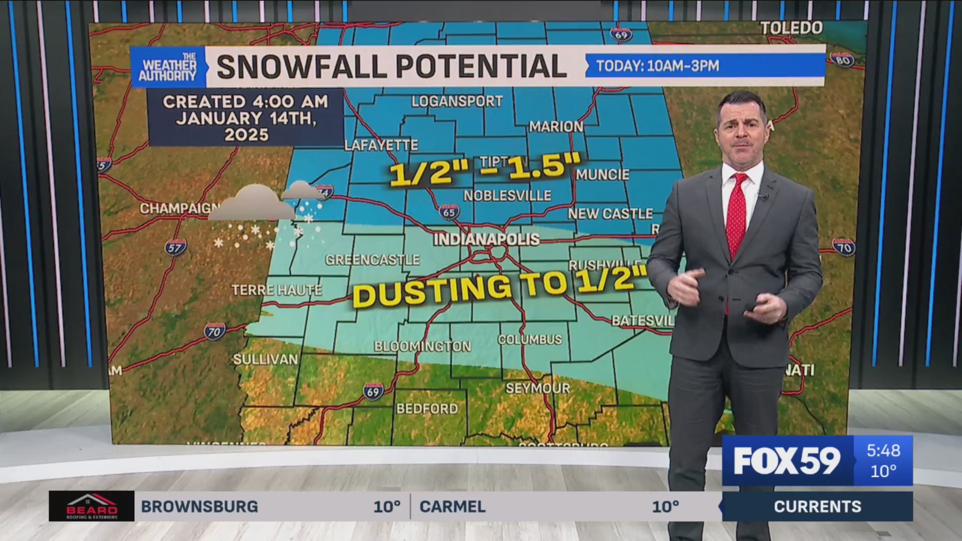 Clipper system brings light snow, arctic blast to central Indiana – Fox 59