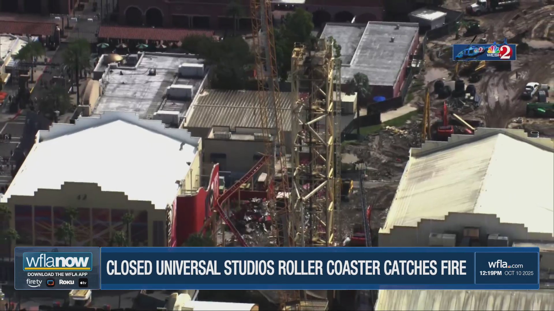 Universal Studios roller coaster catches fire – WFLA