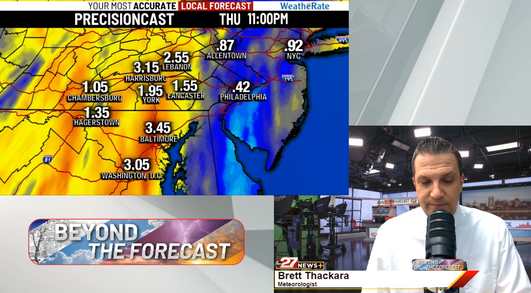 Brett’s Beyond The Forecast: Assessing Rainfall Totals For Thursday – ABC27