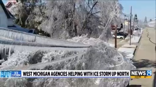 West Michigan crews head north to help after ice storm – WOODTV.com
