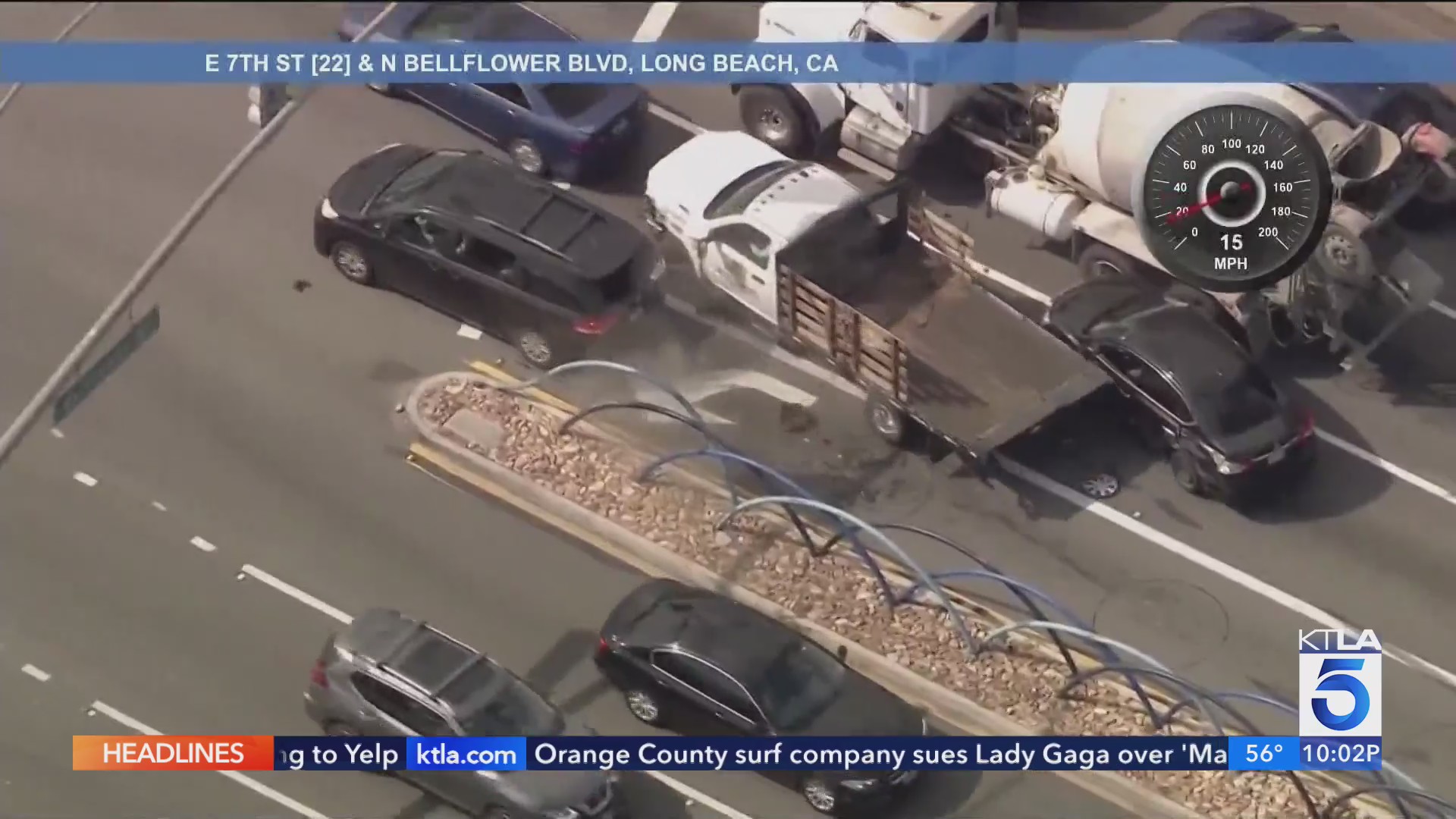 Stolen truck pursuit ends in multi-vehicle crash in Long Beach – KTLA