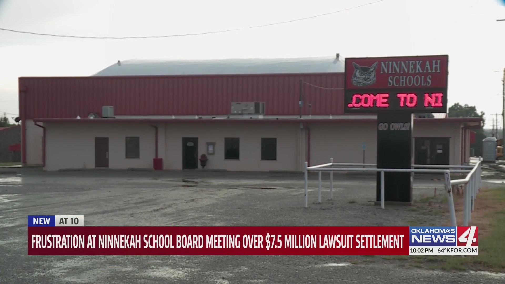 Frustration at Ninnekah school board meeting over 7.5 million lawsuit
