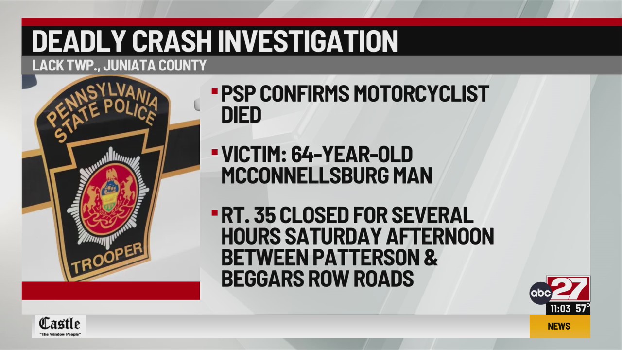 PSP: Fulton County man dies after motorcycle crash in Juniata County ...
