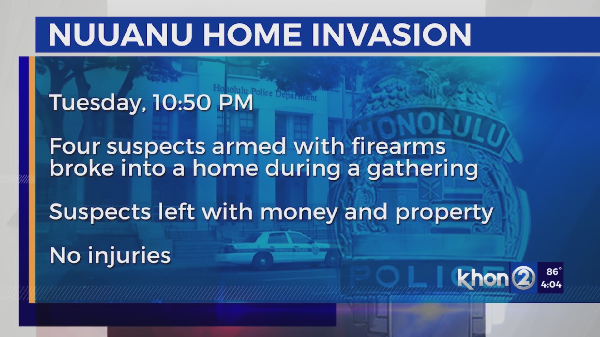 Police searching for suspects in armed home invasion in Nuuanu – KHON2
