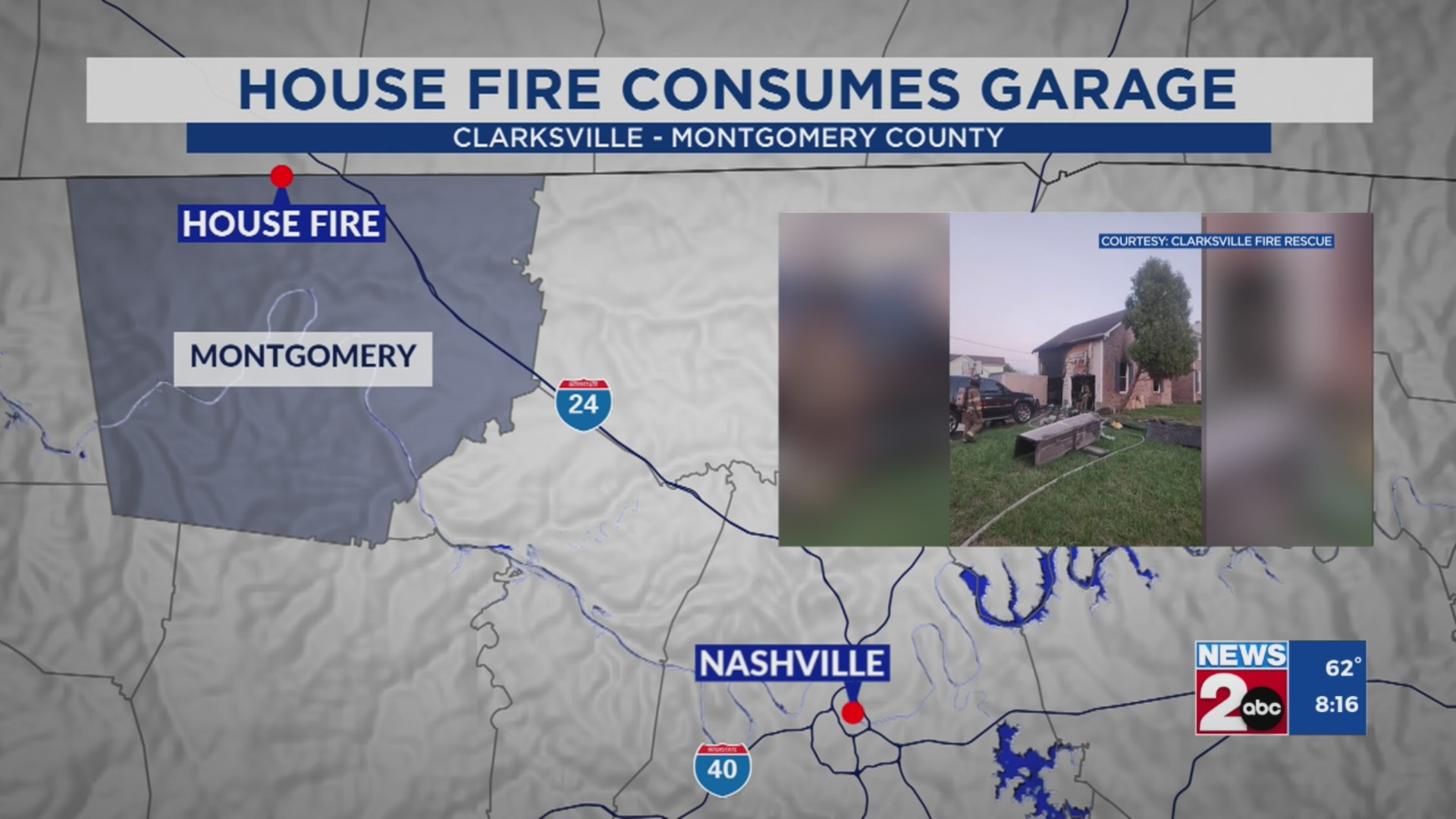 House fire consumes garage in Clarksville, TN – WKRN News 2